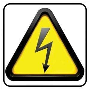 Danger of electric shock signs